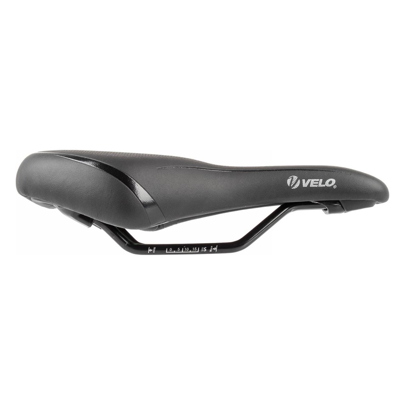 Selle de Trekking Velo Fit Traveller S, 235x143 mm, Noir Brillant avec Rayures Argentées - 2