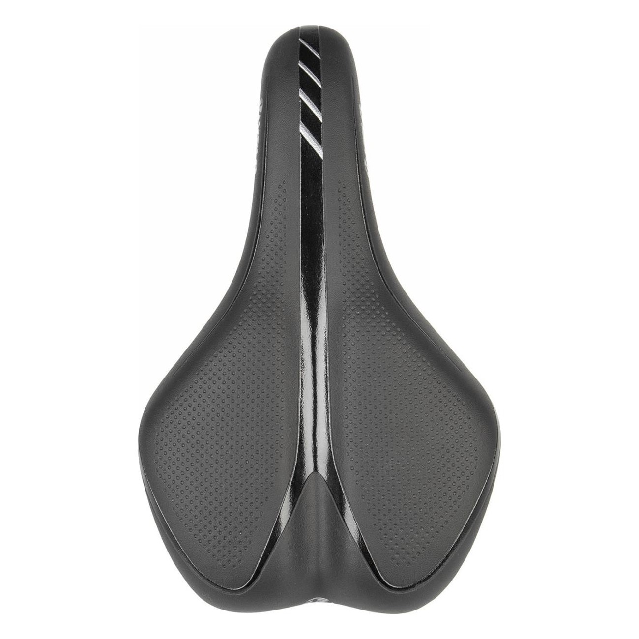 Selle de Trekking Velo Fit Traveller S, 235x143 mm, Noir Brillant avec Rayures Argentées - 3