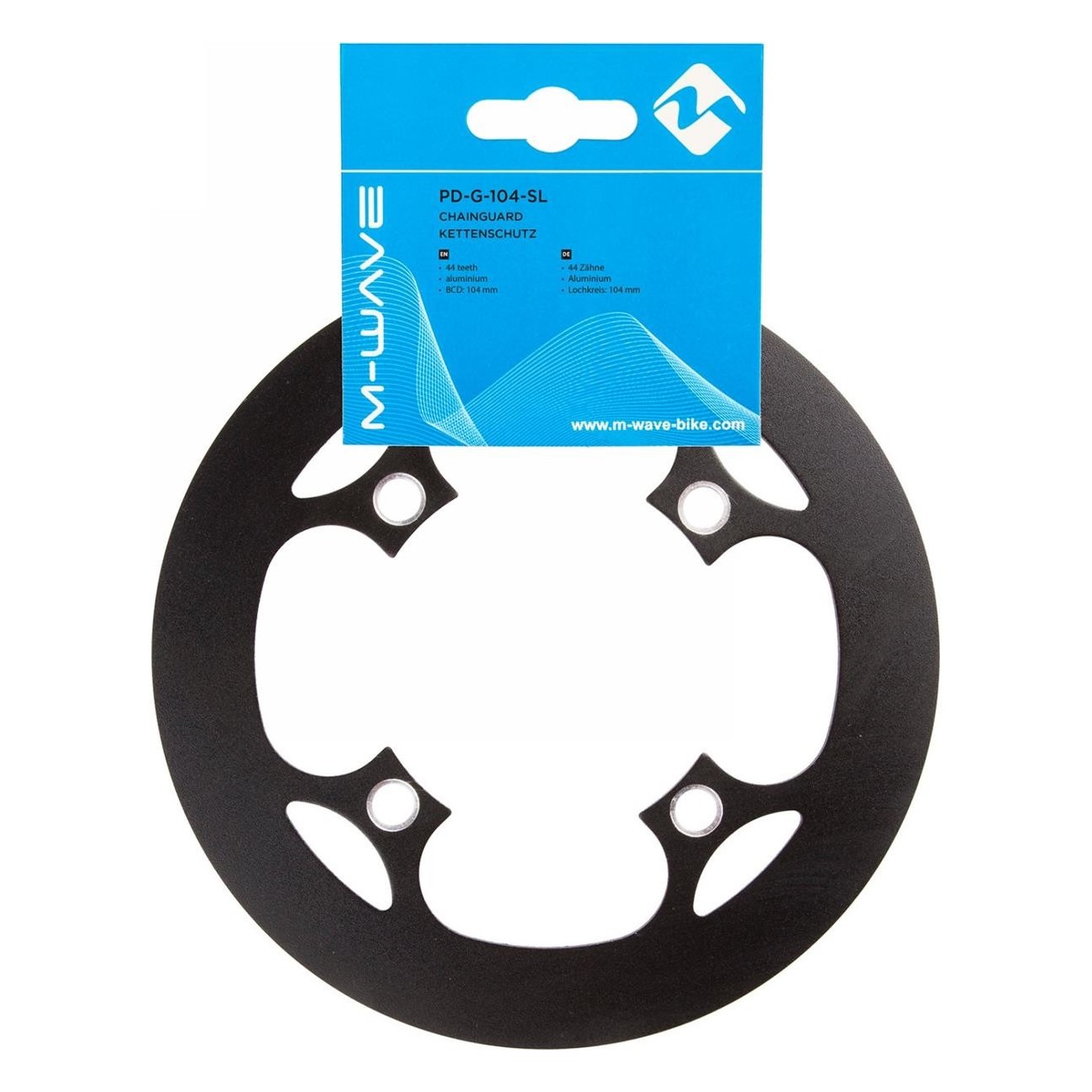 Black Anodized Aluminum Chain Guard 104mm 44T for Bolt Circle - 2