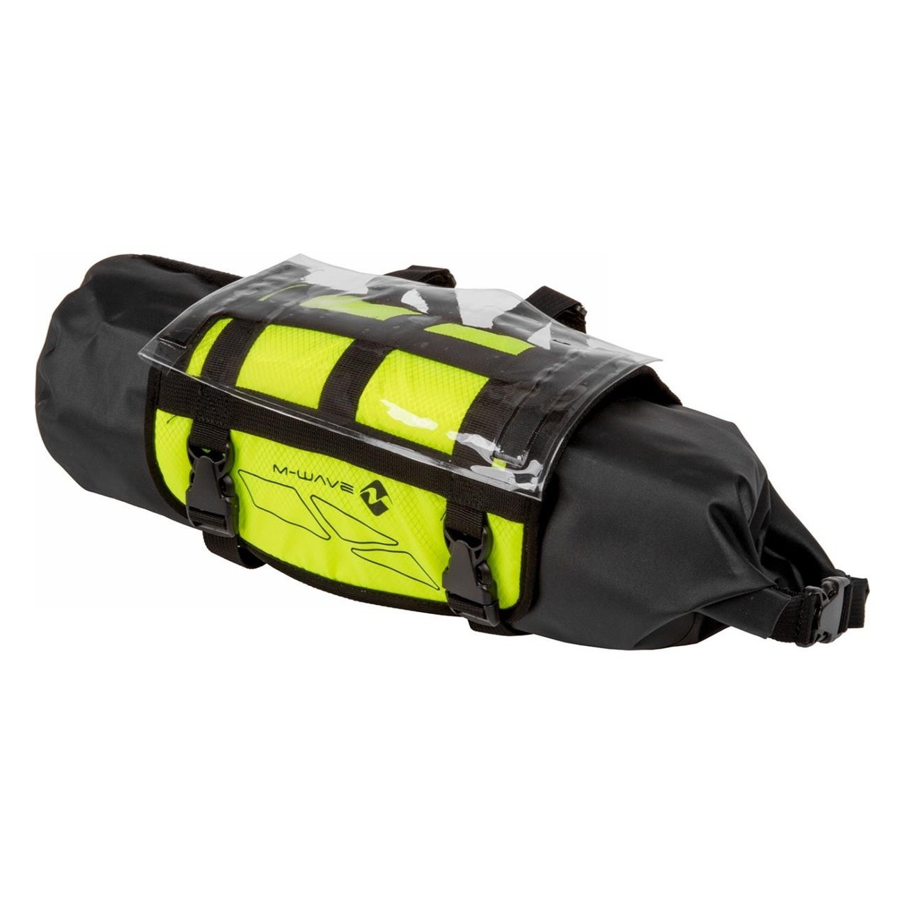 M-Wave Waterproof Handlebar Bag Neon Yellow Reflective for Bicycle - 1