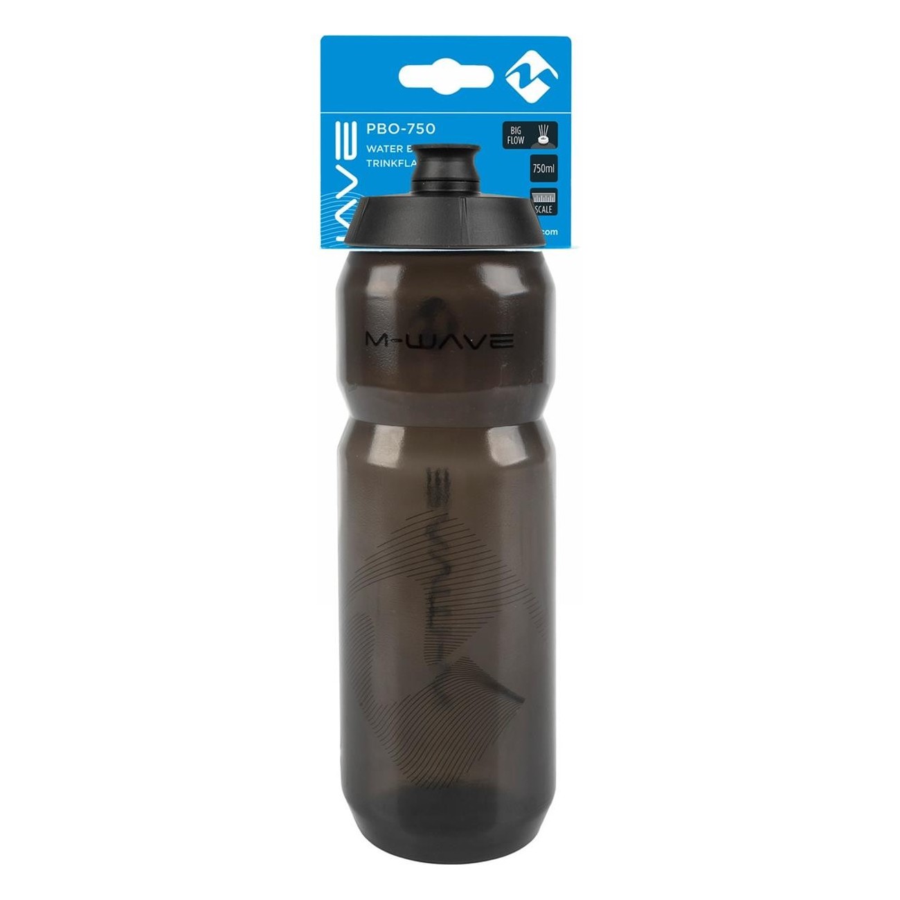 M-Wave 750 ml Transparent Black Plastic Water Bottle with Retail Packaging - 4