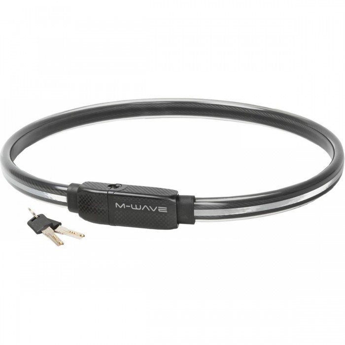 Candado de cable M-Wave Style 23.10 Negro 1000mm con llaves y reflectantes - 1