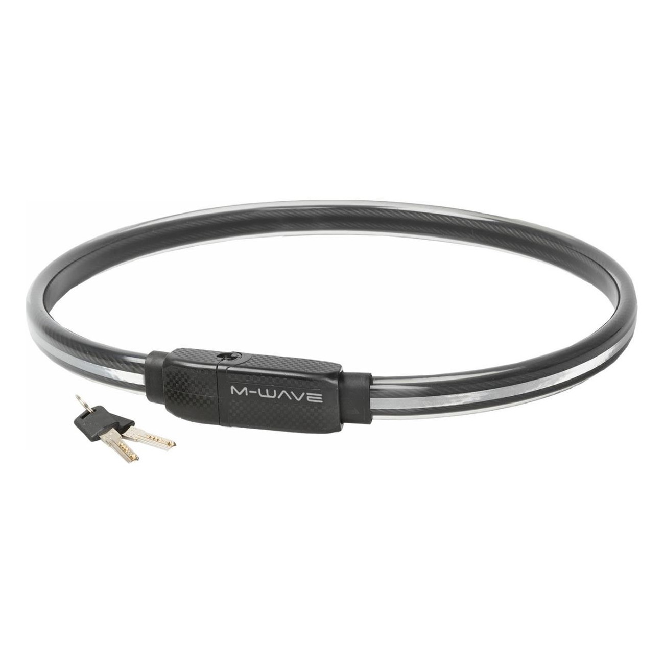 Candado de cable M-Wave Style 23.10 Negro 1000mm con llaves y reflectantes - 1