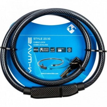 Candado de cable M-Wave Style 23.10 Negro 1000mm con llaves y reflectantes - 3