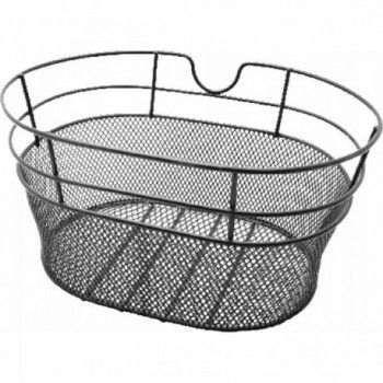 Black Steel Oval Front Basket 28.5x19.5x39 cm No Hooks - MVTEK - 1