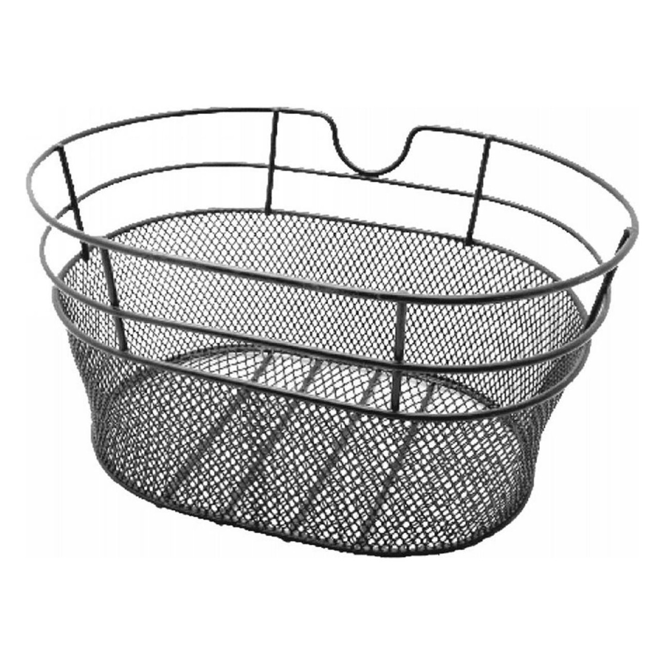 Black Steel Oval Front Basket 28.5x19.5x39 cm No Hooks - MVTEK - 1