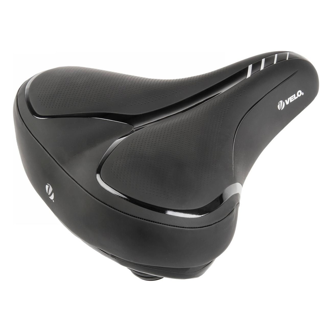 Selle City Comfort Velo Fit Townie XXL 267x238 mm Noir/Argent avec Éponge Légère - 1