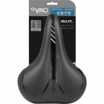 Sella City Comfort Velo Fit Townie XXL 267x238 mm Nero/Argento con Schiuma Leggera e Sospensioni Elastomero - 4 - Selle - 088753