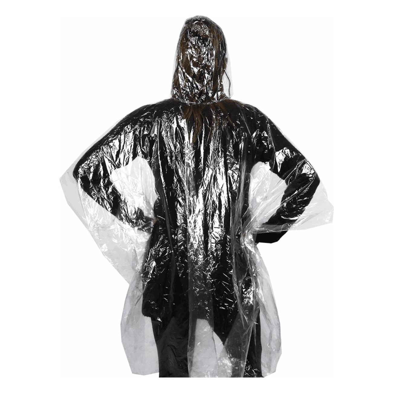 Poncho de Pluie Universel en PVC Transparent avec Capuche - Taille Unique - 3