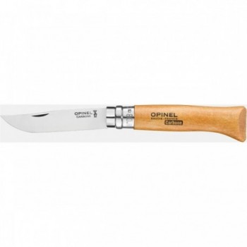 Opinel Knife N°08 Carbon Steel with Beech Handle and Virobloc Safety System - 1