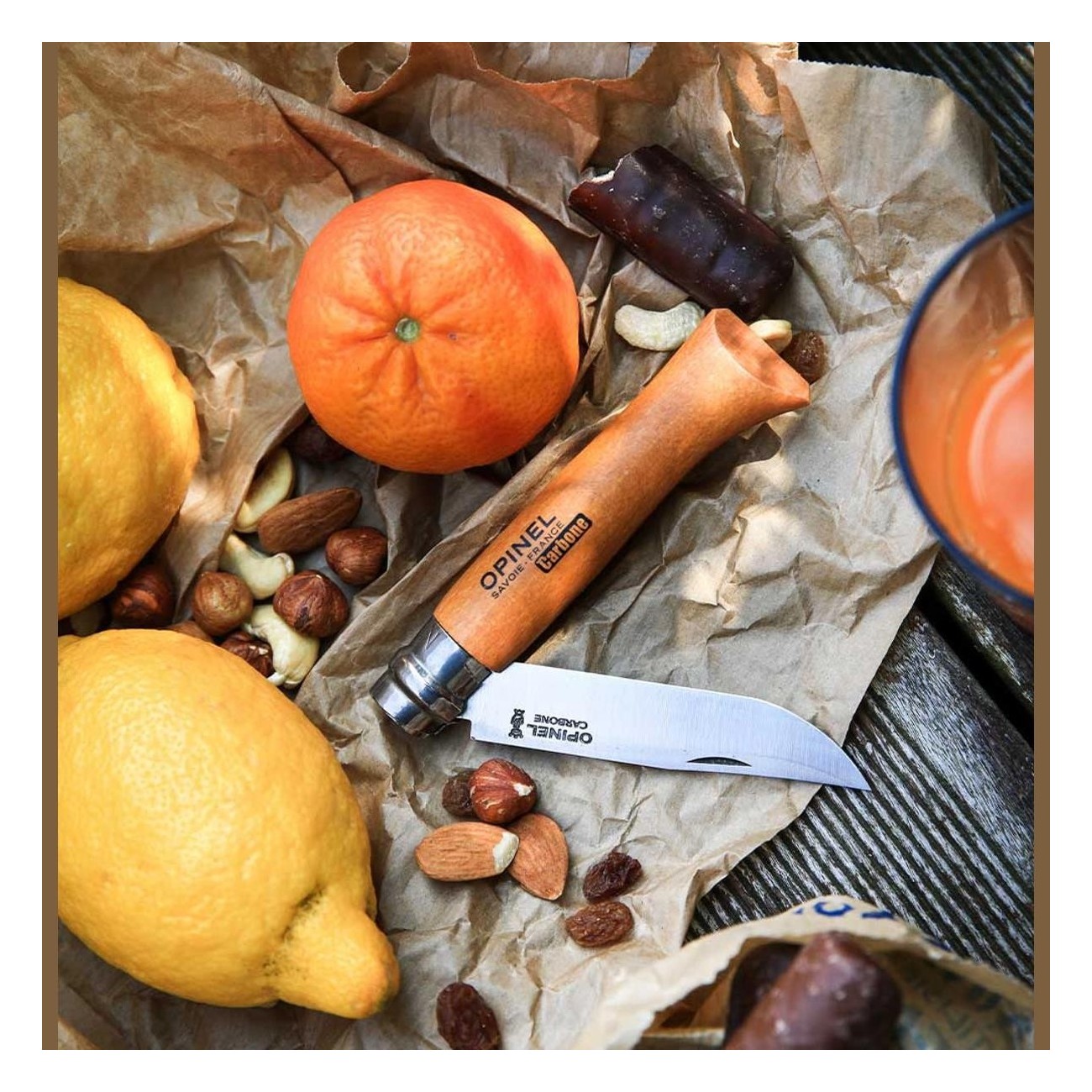 Opinel Knife N°08 Carbon Steel with Beech Handle and Virobloc Safety System - 3