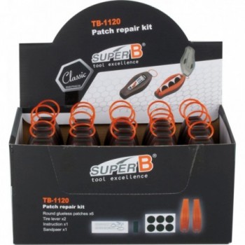 Super B Classic TB-1120 Tire Repair Kit - 20 Pieces with Levers and Patches - 4