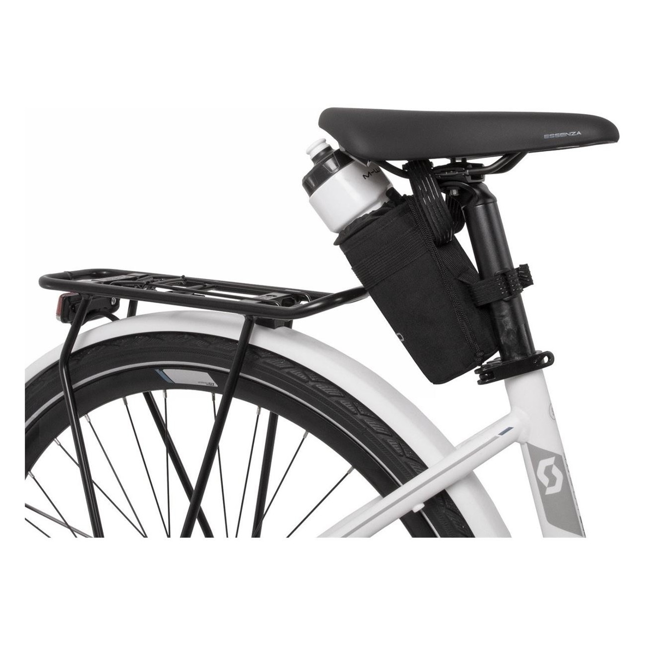 Bolsa Portabotellas Amsterdam Iso M-Wave 16L Negra para Bicicleta, Impermeable y Reflectante - 3