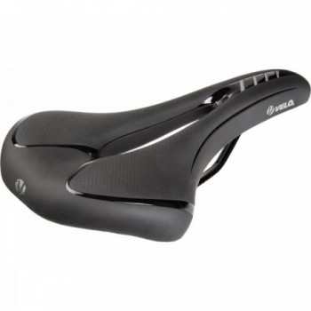 Sella Velo Fit Athlete FC per Strada e MTB, 276x152 mm, Nero/Argento, Comfort Zone L - 1 - Selle - 0887539022365