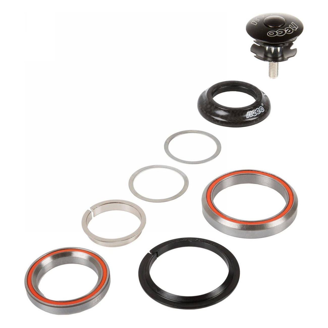 Neco Ahead Integrated Headset Series in Black Aluminum 1 1/8' - 1.5' - 1