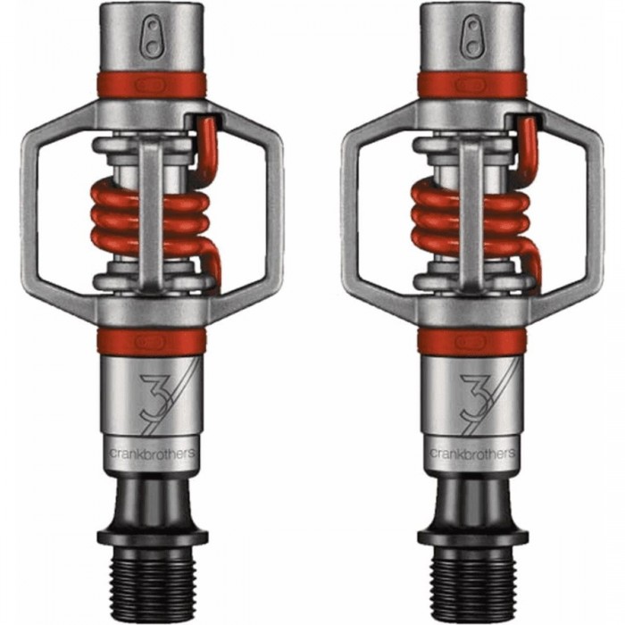 Crankbrothers Eggbeater 3 Offroad Pedals Red - Lightweight 280g, Stainless Steel - 1