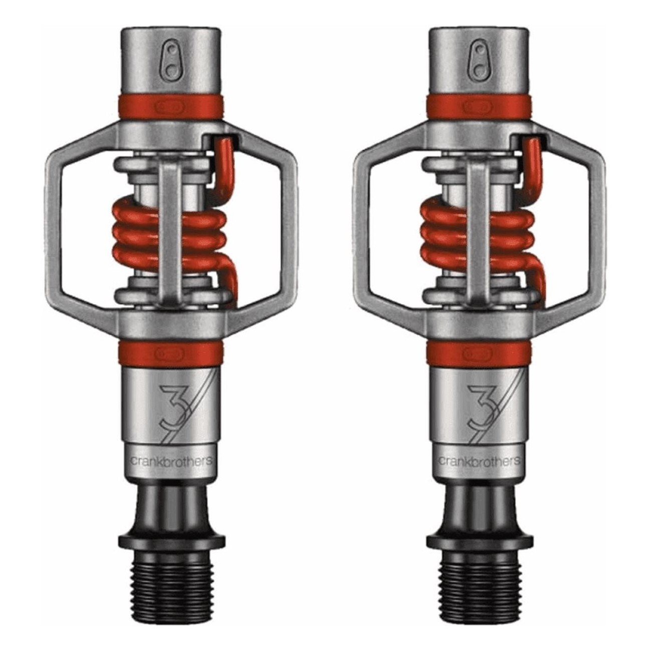 Crankbrothers Eggbeater 3 Offroad Pedals Red - Lightweight 280g, Stainless Steel - 1