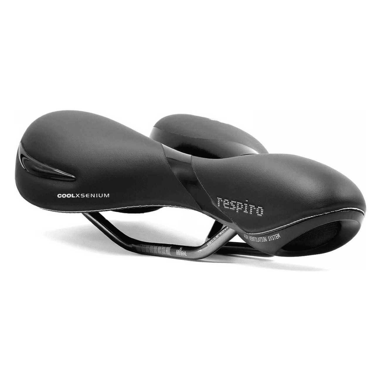 Sella Respiro Athletic Unisex per Strada e Trekking, Nero 279x159 mm - Comfort con Royalgel™ e Ventilation Channel - 2 - Selle -