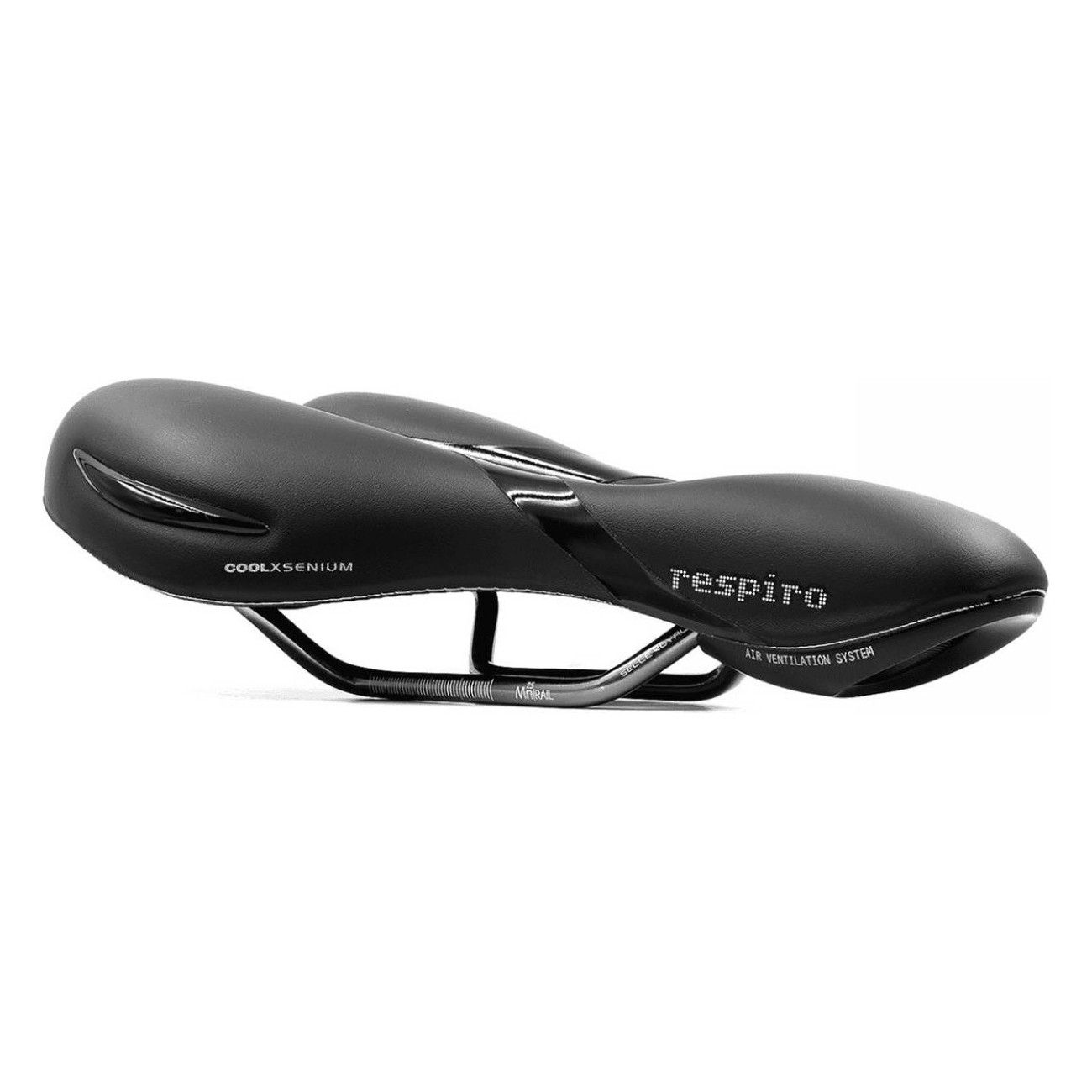 Respiro Athletic Unisex Saddle for Road and Trekking, Black 279x159 mm - 3