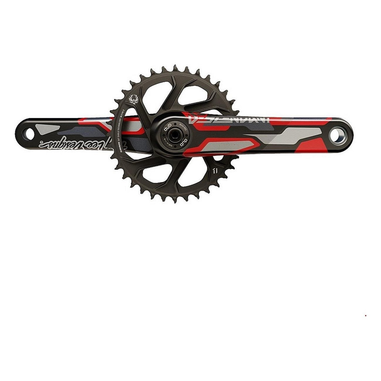 Manivelle Truvativ Troy Lee Designs Eagle Descente DUB83 12s 170 mm, 36T, Noir/Rouge - 1