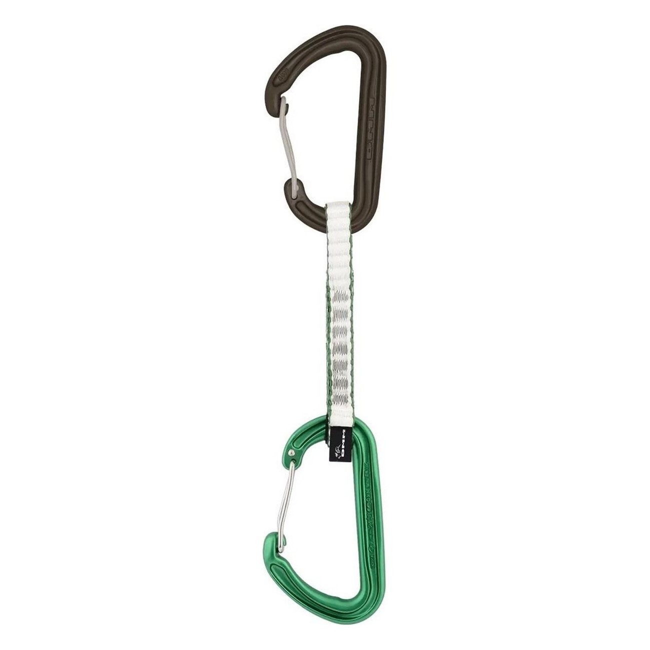 Grüner Karabiner 18cm Quickdraw Einzel - Leicht und Sicher für Klettern mit Dyneema® Sling - 2