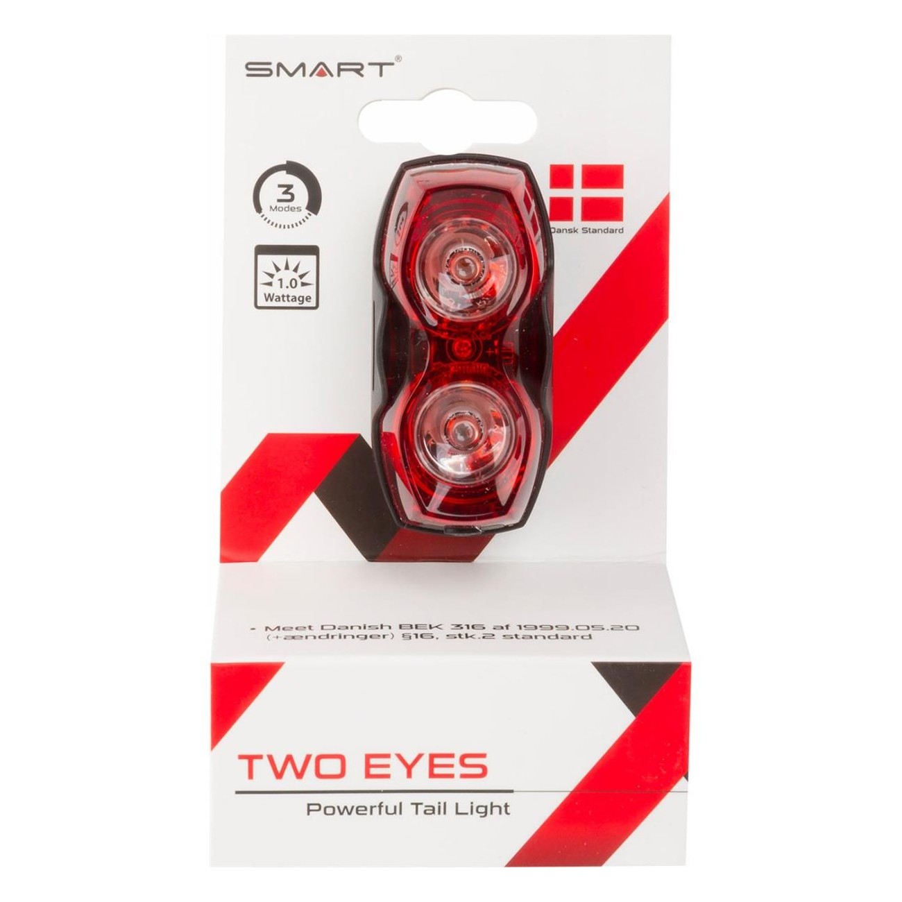 Fanale Posteriore Two Eyes 2 LED Rossi 0,5W con 3 Funzioni e Supporto per Bicicletta - 3 - Luci - 4715681321011