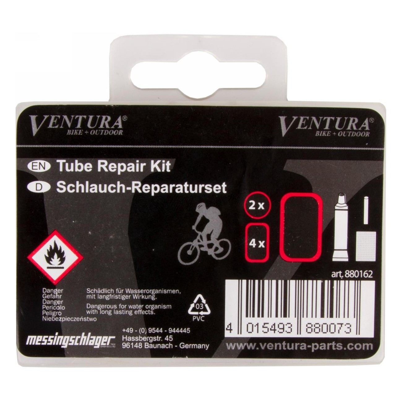 Reparaturset für Fahrradreifen Ventura mit Kleber und 7 Patches - 2