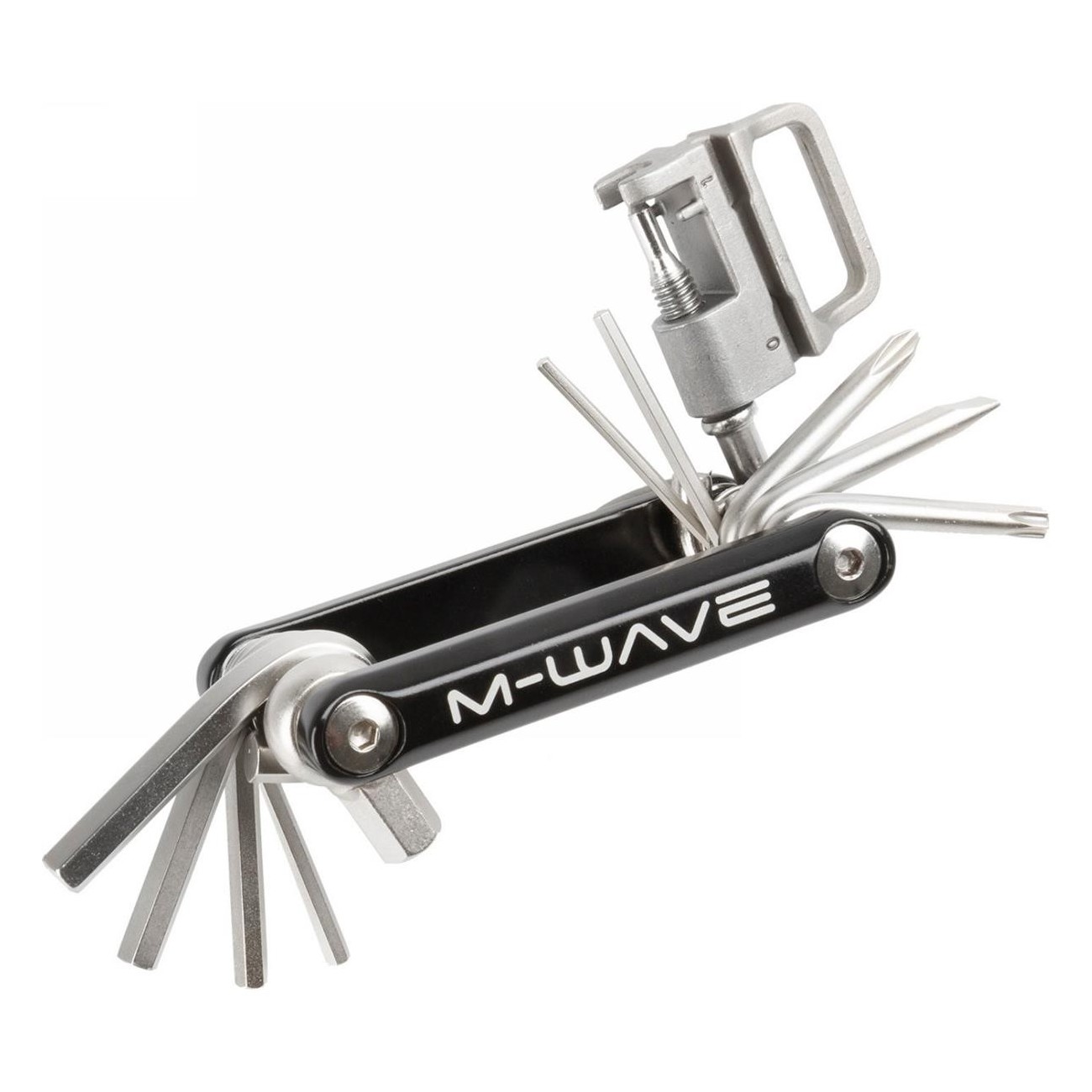 M-Wave Mini Folding Tool 15 Functions Black-Silver for Bicycles - 1