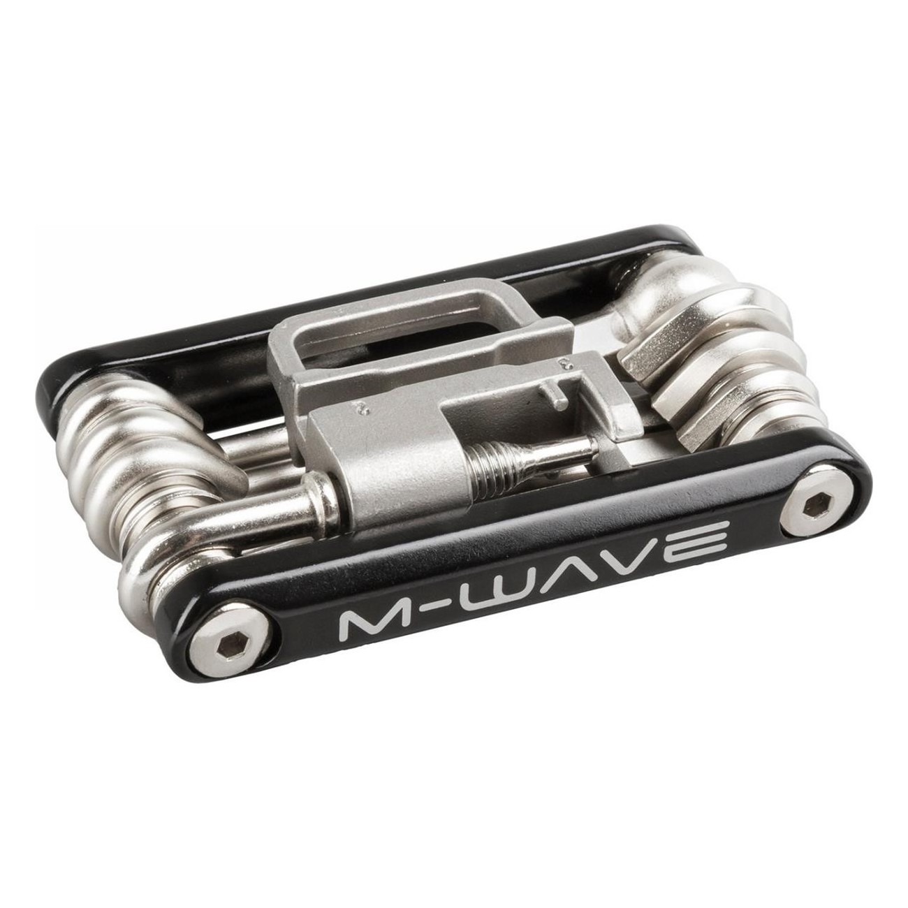 Mini Utensile Pieghevole M-Wave 15 Funzioni Nero-Argento per Bici con Chiavi Esagonali e Multidente T25 - 2 - Estrattori e strum