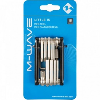 Mini Utensile Pieghevole M-Wave 15 Funzioni Nero-Argento per Bici con Chiavi Esagonali e Multidente T25 - 3 - Estrattori e strum