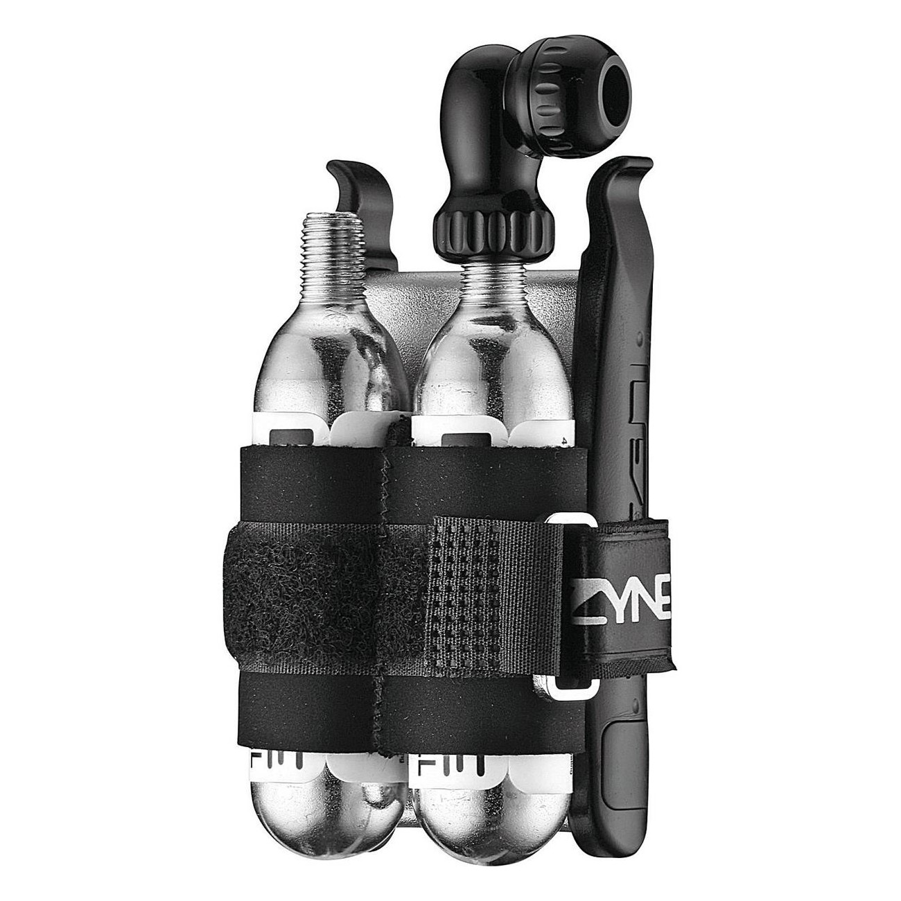 Lezyne Twin Drive CO2 Repair Kit Black with Tire Levers and Threaded Cartridges - 1