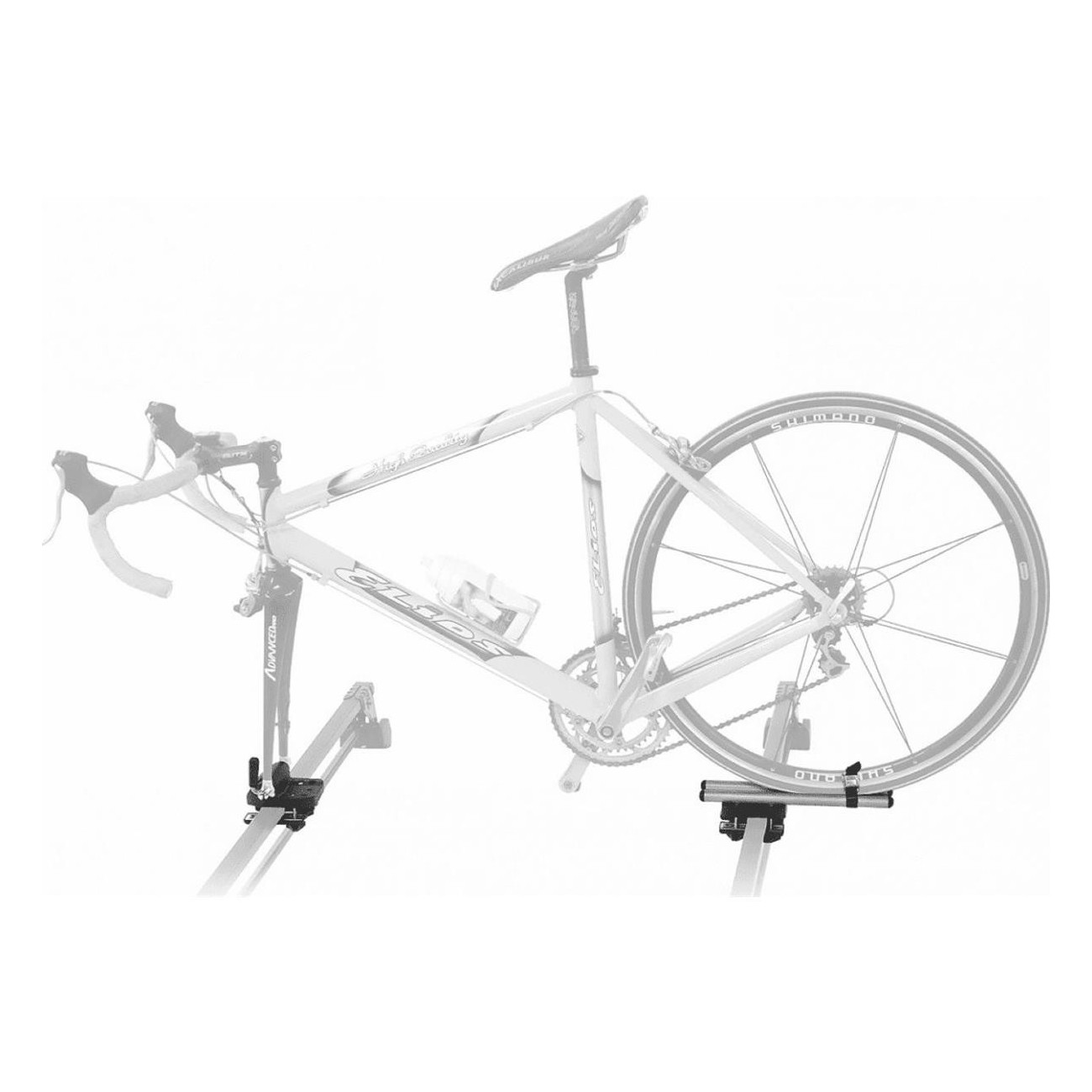 Universal Roof Bike Carrier Pordoi for Cars with Fork Mount, Compatible with Carbon Bikes and Disc Brakes - 1