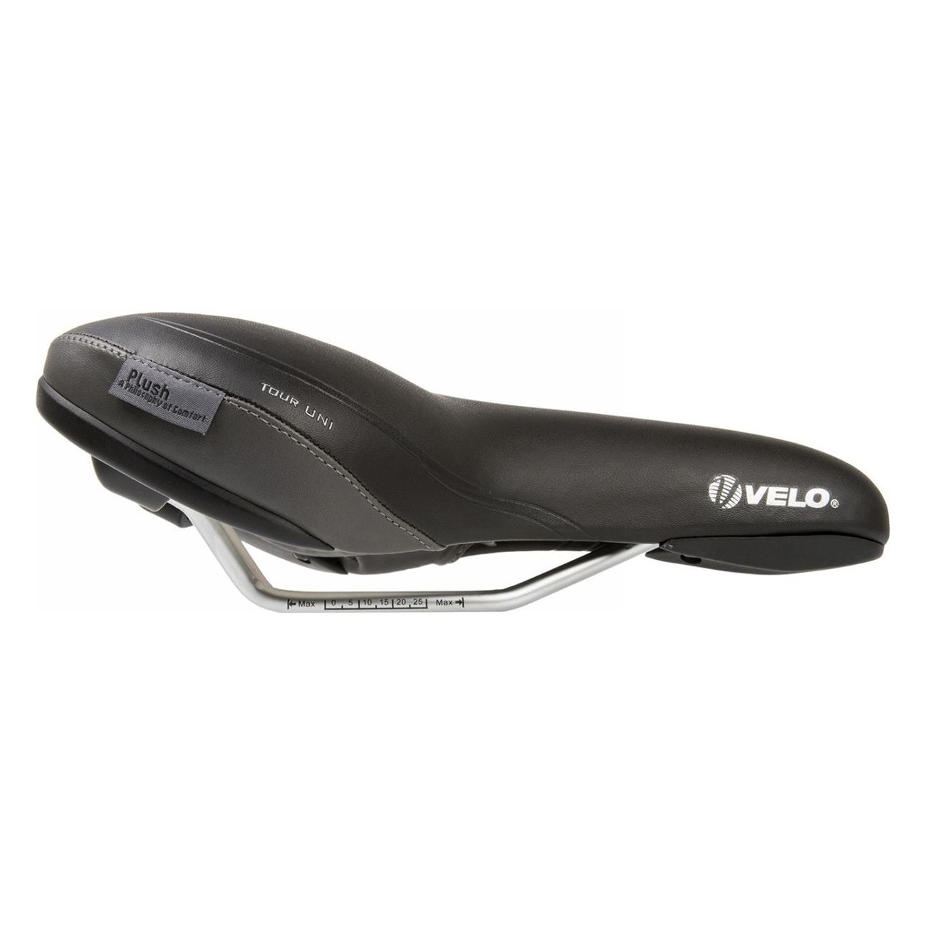 Selle Velo Tour Uni Noir-Gris 398g avec Protection Anti-abrasion et Confort Avancé - 2