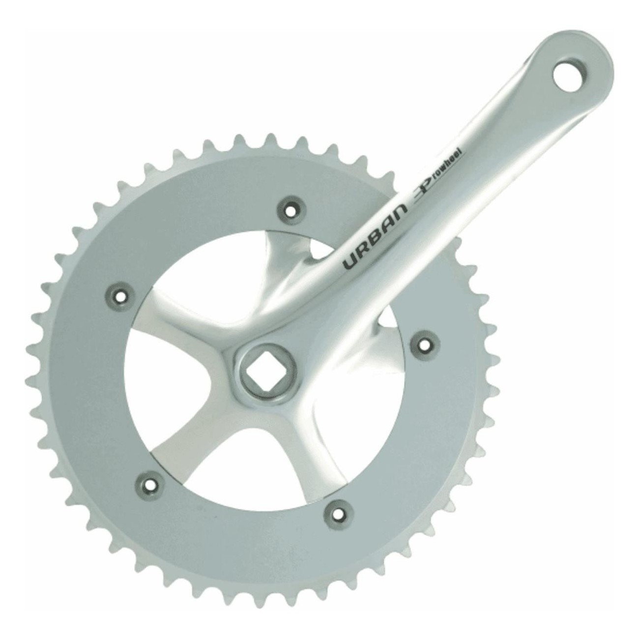 Urban Aluminum Crankset Silver 46T 165mm 1x1v for Bicycle - 1