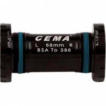 Calotte BSA in Acciaio Inossidabile Nero per FSA386/Rotore 30mm - Compatibili con Telai 68/73 mm e Filettatura 1.37' x 24 T - 1 