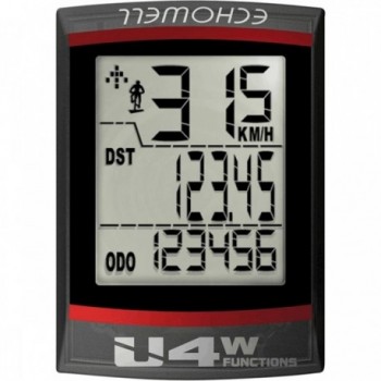 Compteur de vélo sans fil noir ECHOWELL U4 avec 4 fonctions - 1