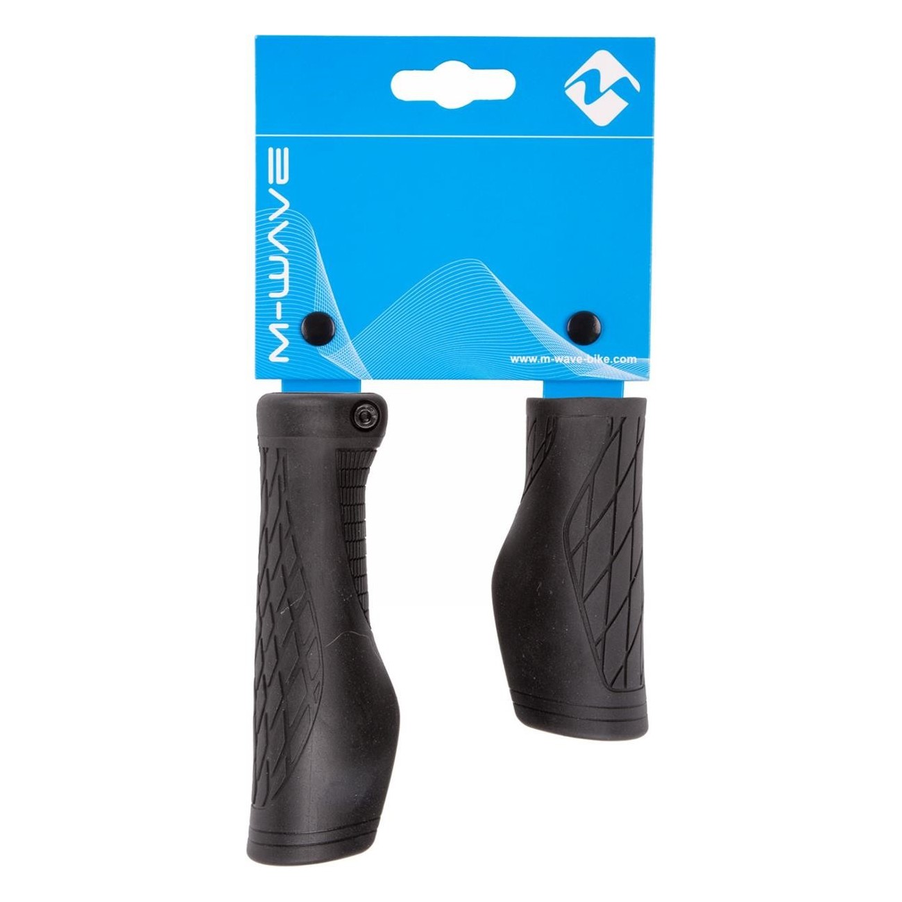 Pair of Black Cloud Ergo Fix Screw Grips 132/92 mm M-WAVE - 3