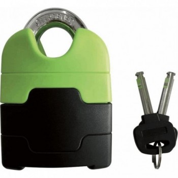 Lucchetto ad Arco MVTEK 78x83mm, Diametro 33mm, Nero/Verde - Sicurezza per Biciclette e Scooter - 1 - Lucchetti - 8005586202734