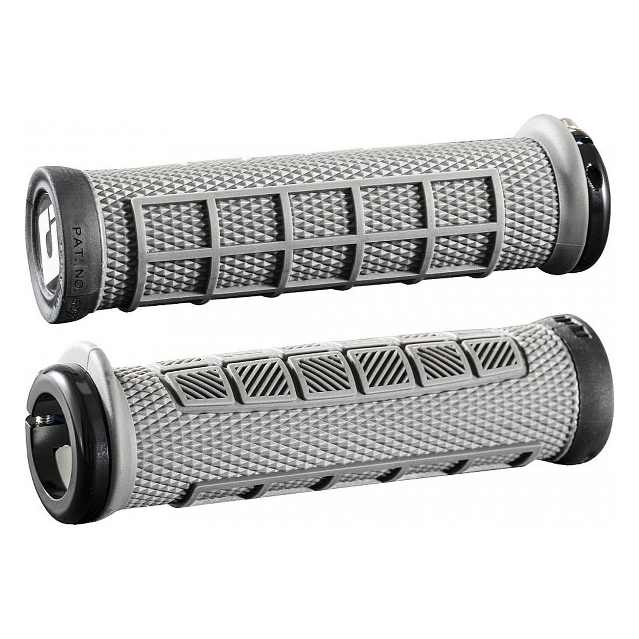 MTB ODI Elite Pro Lock-On 2.1 Grips Gray with Black Clamps - 130mm - 1