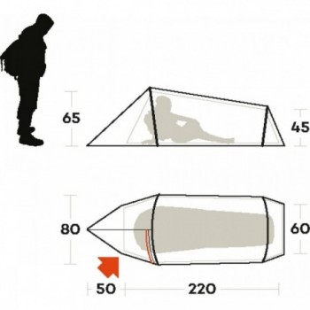 Sling Tent 1 Person Light Sand 3 Seasons Trekking Test 5 - 3