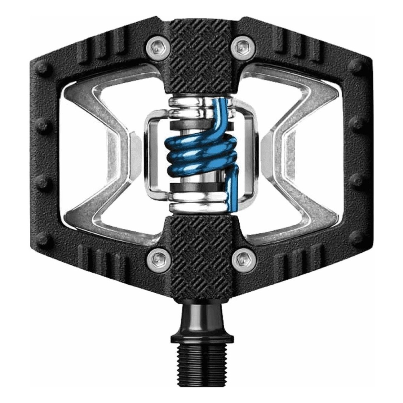 Pedali Crankbrothers Double Shot 2 Nero/Blu per MTB e Città - Dual Function in Alluminio - 2 - Pedali - 0641300160065