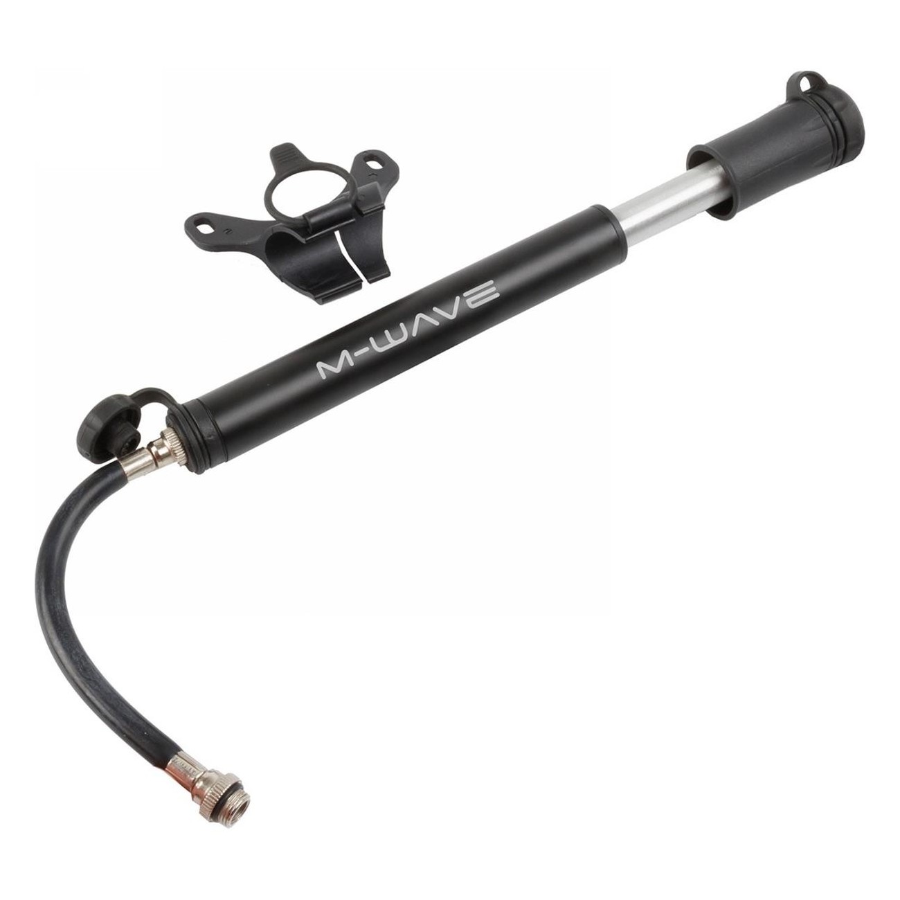 M-WAVE Mini Pump Flexi Tube Black Aluminum with Removable Hose 190mm - 1