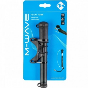 M-WAVE Mini Pump Flexi Tube Black Aluminum with Removable Hose 190mm - 8