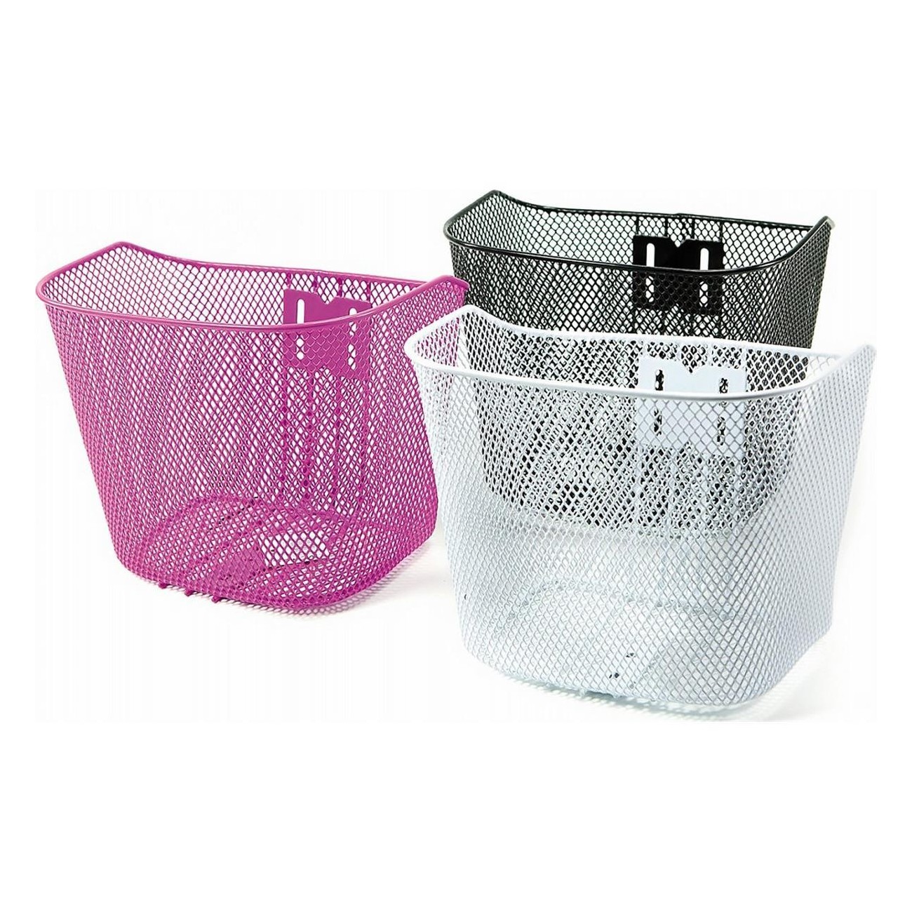 Cestino Anteriore Rosa per Biciclette 20-24 Pollici in Ferro Plastificato 27x21x21 cm - 1 - Cestini - 8032853054932