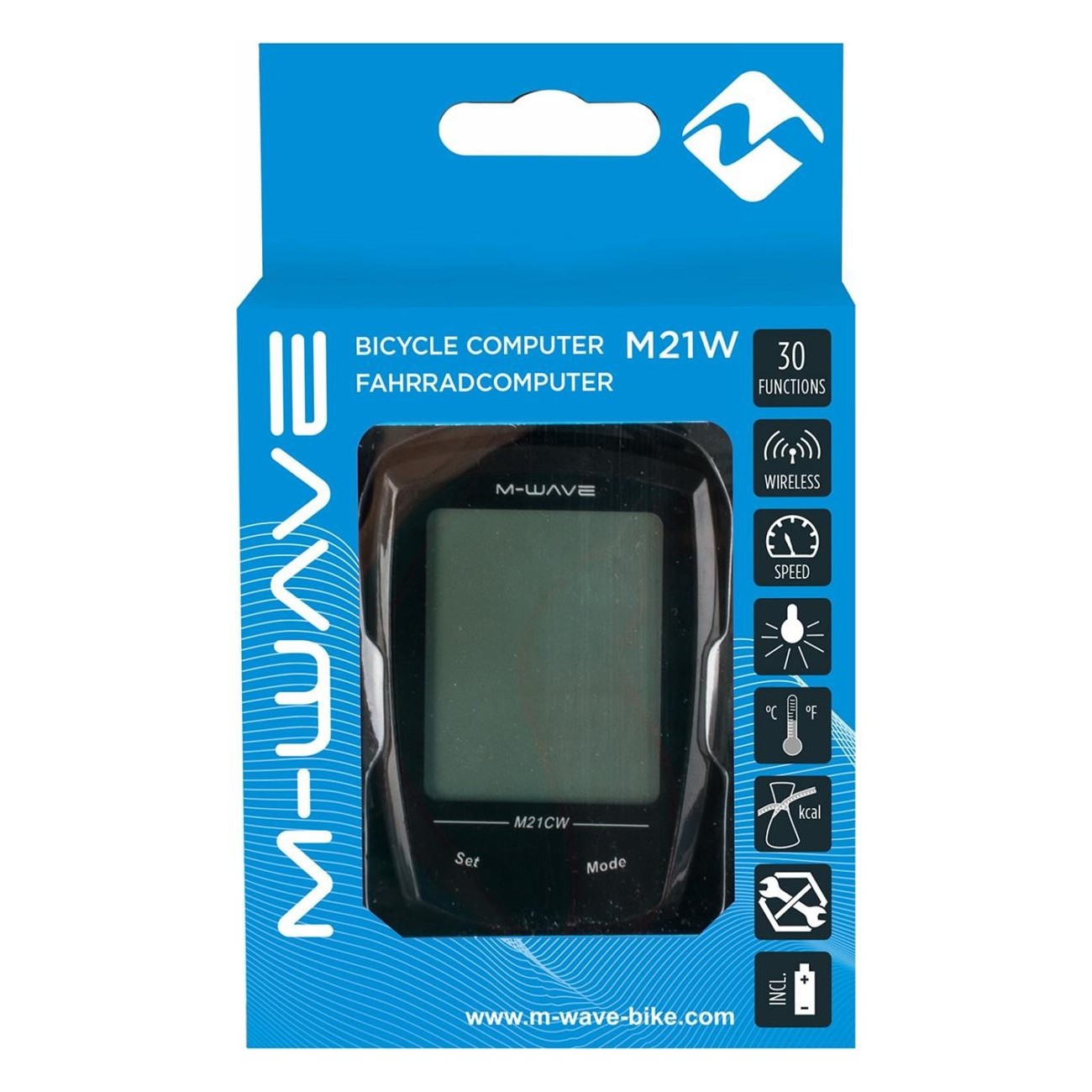 M-Wave M21W Black Bike Computer with 21 Functions and Radio Transmission - 4