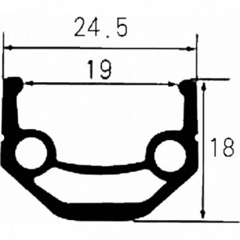 Aluminium Doppeltwandige Felge Ventura 26x1.75, 36 Löcher, Schwarz, AV-Ventil - 2