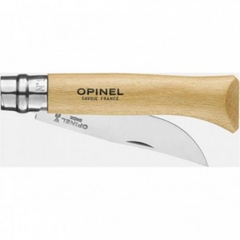 Couteau Opinel N.10 Inox avec Lame Yatagan de 10 cm et Manche en Hêtre Français - 2