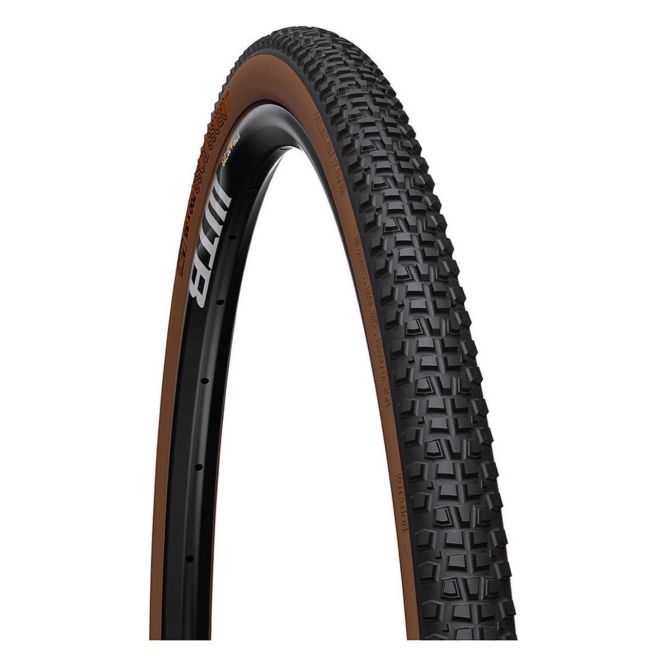 Cross Boss Tire 700x35c TCS Lightweight & Fast for Gravel & Cyclocross - Light Brown Side - 1