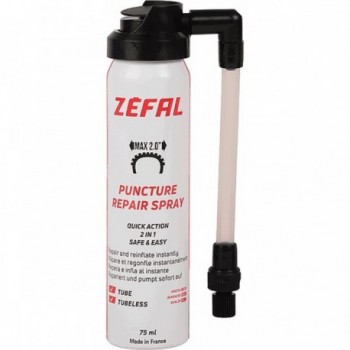 Spray Gonflant et Réparateur Tubeless 75ml pour Valves Presta et Schrader - 1