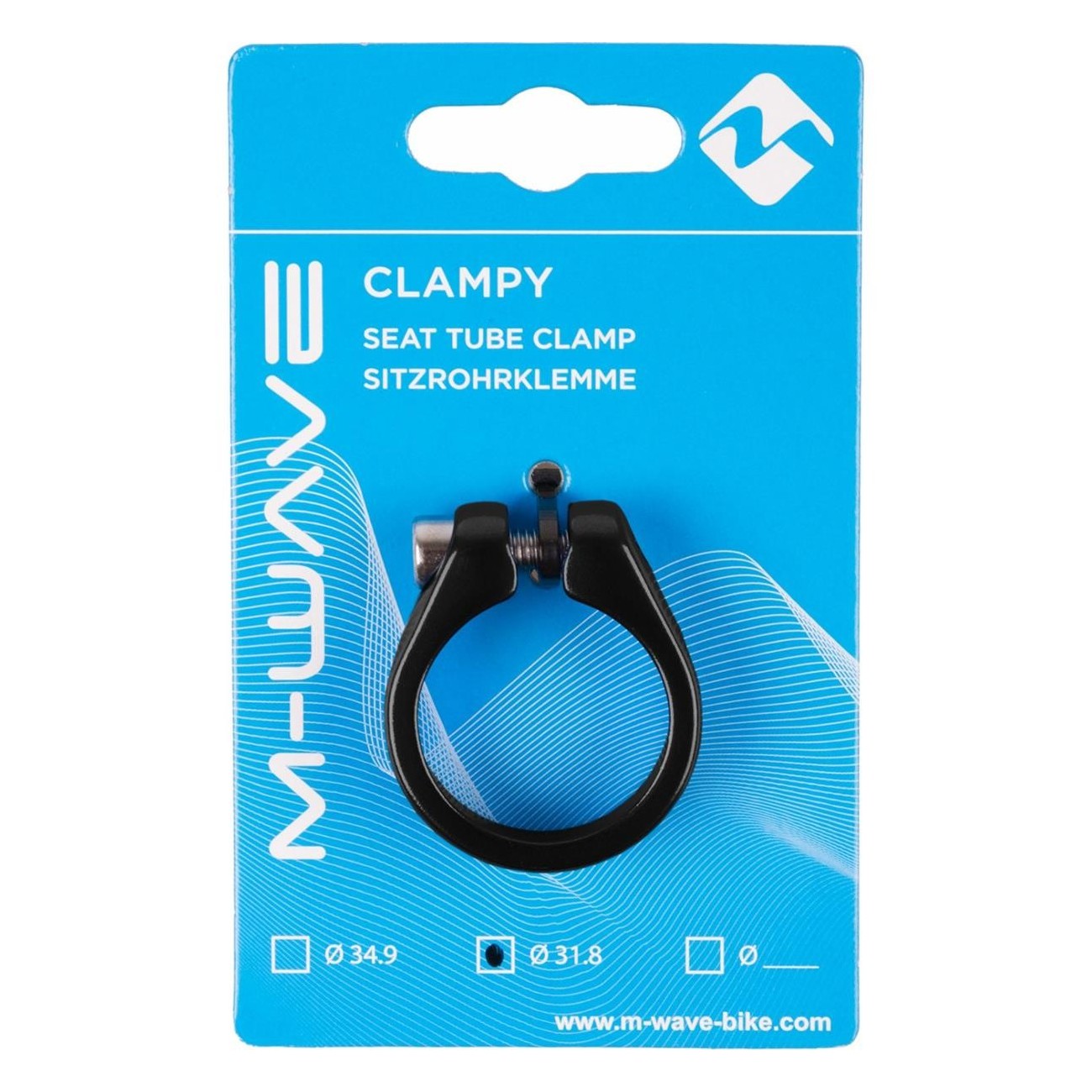 Collier de tube de selle 31,8 mm en aluminium anodisé noir avec vis CrMo M-Wave - 3